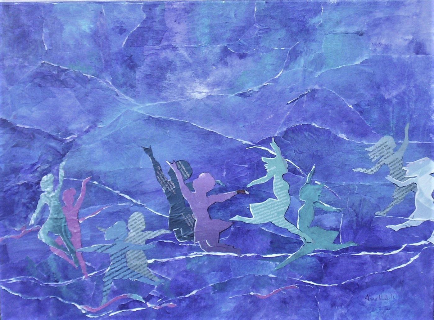 絵画　ANNA.k 炎　冬 絵画 ANNA.k 炎 冬